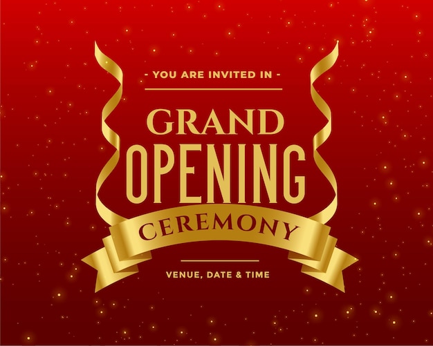 Free Vector  Beautiful grand opening ceremony invitation template