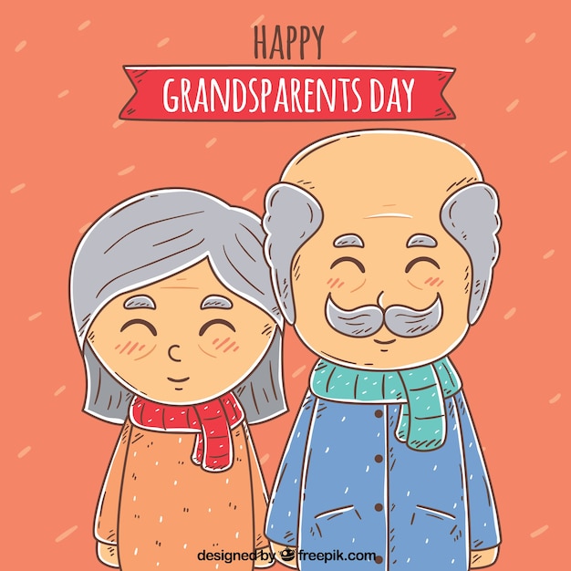 Free vector beautiful grandparents day background