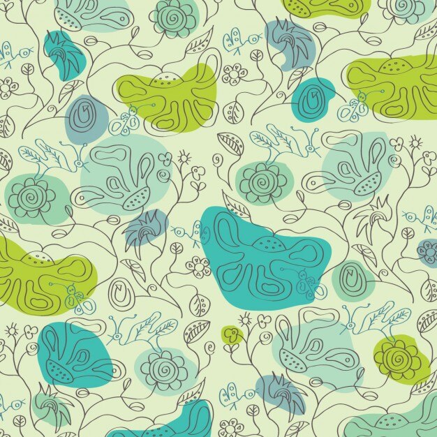 Free Vector beautiful green floral background