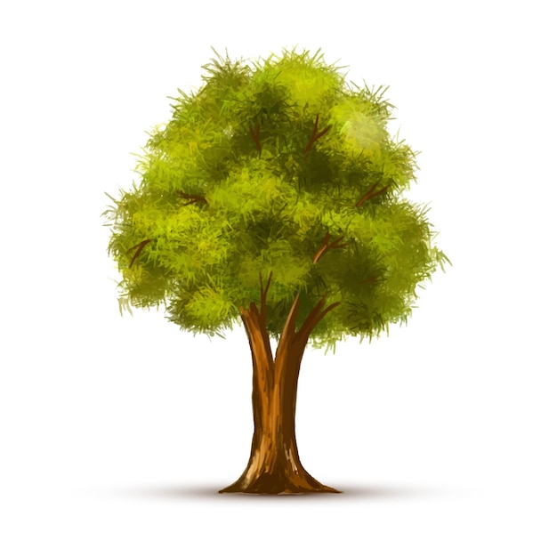 Free vector beautiful green landscape tree design