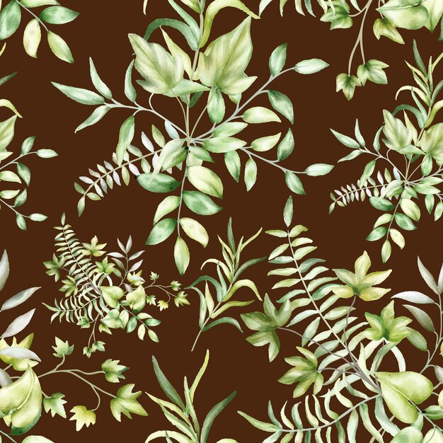 beautiful greenery leaves seamless pattern design