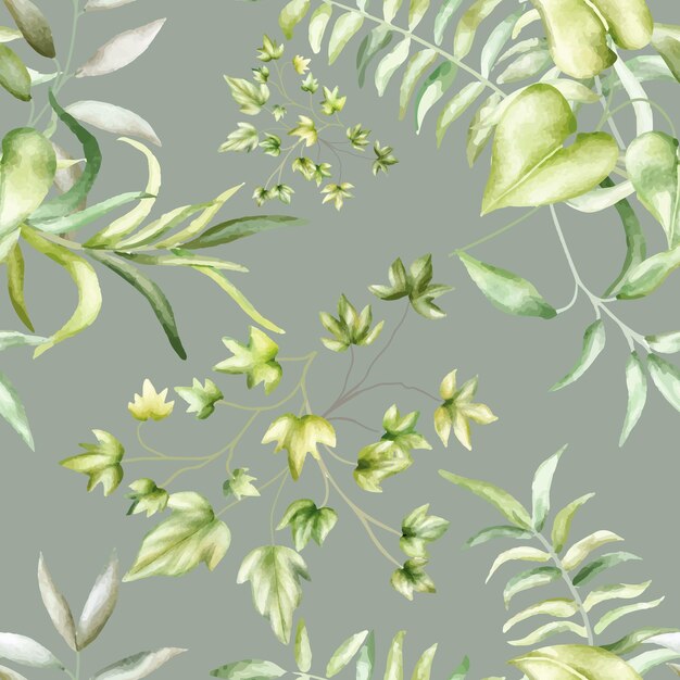 beautiful greenery leaves seamless pattern design