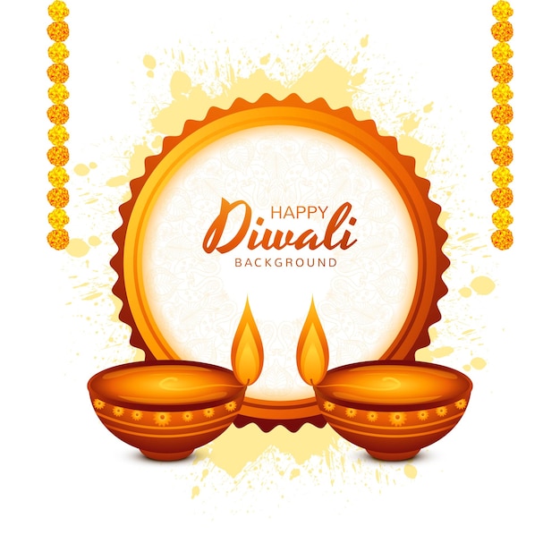 Beautiful greeting card for diwali festival holiday background