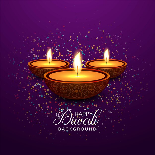 Beautiful greeting card for festival happy diwali background vector