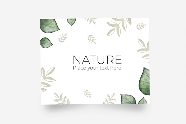 Beautiful greeting card made with natural leaves