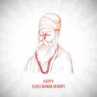 Free vector beautiful guru nanak jayanti festival card background