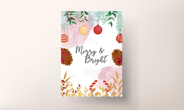 Free vector beautiful hand drawing floral merry christmas card design