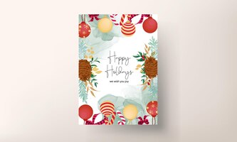 Free vector beautiful hand drawing floral merry christmas card design