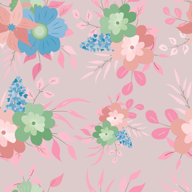 beautiful hand drawing floral seamless pattern