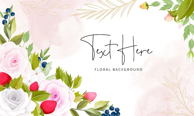 beautiful hand drawing flower and fruit background design