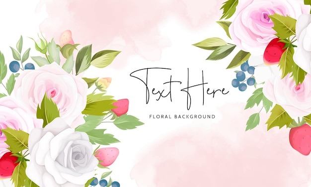 beautiful hand drawing flower and fruit background design