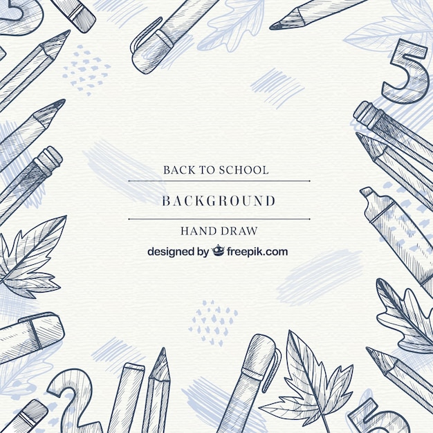 Free vector beautiful hand drawn back to school background