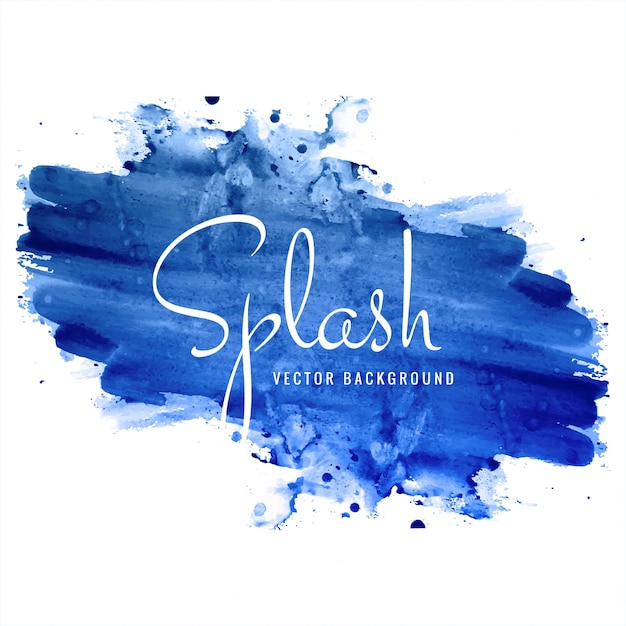 Free vector beautiful hand drawn blue watercolor splash background