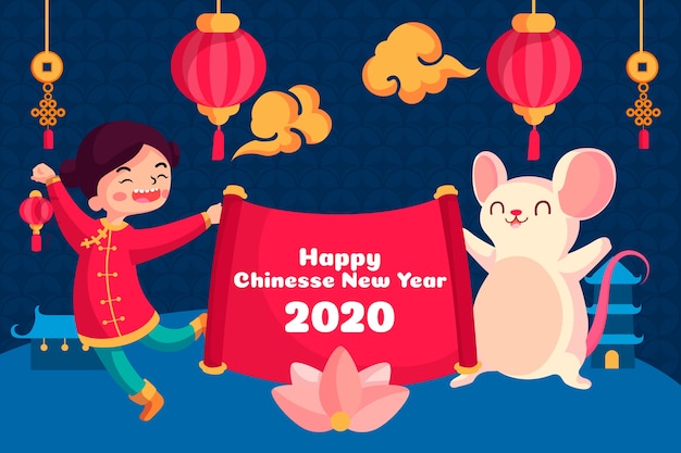 Красивые рисованной китайский новый год