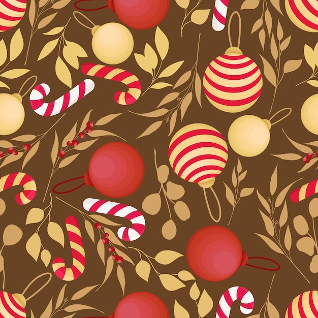 beautiful hand drawn Christmas elements pattern