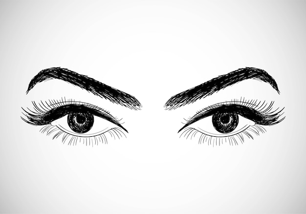 Beautiful hand drawn eyes sketch design