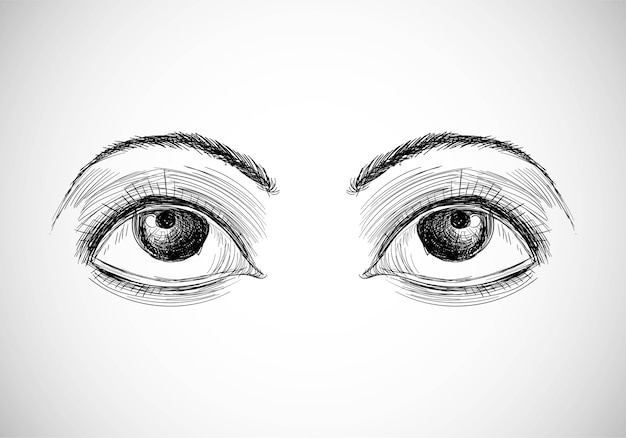 美しい手描きの目のスケッチデザイン