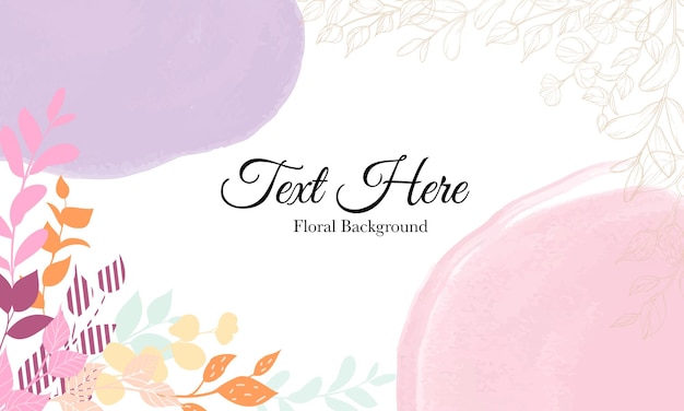 Beautiful hand drawn floral background template