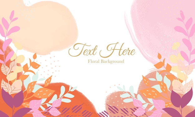 beautiful hand drawn floral background template