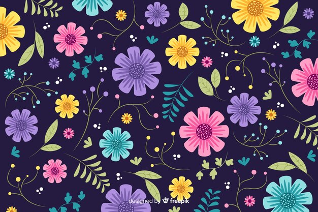 Beautiful hand drawn floral background