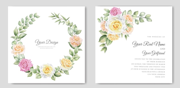 beautiful hand drawn floral roses border and frame design