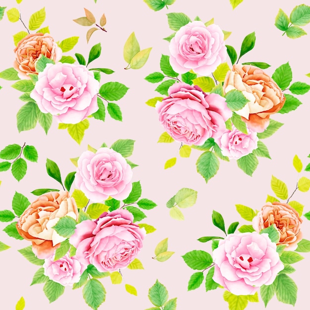 Beautiful hand drawn floral seamless pattern