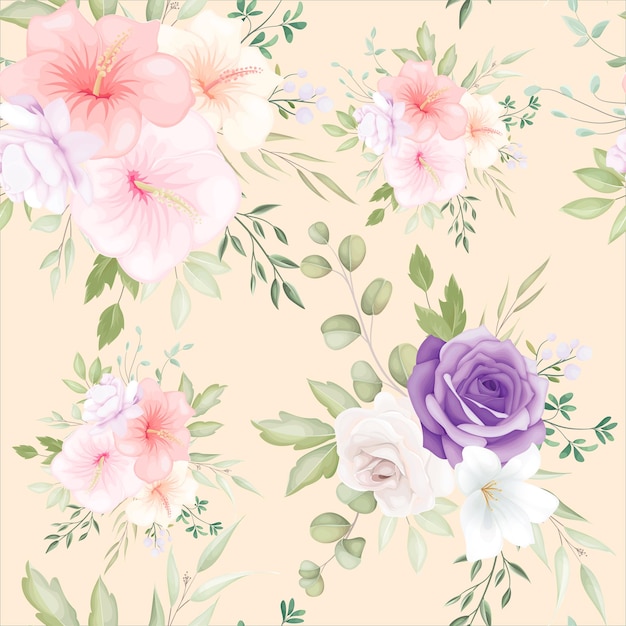 Beautiful hand drawn floral seamless pattern 