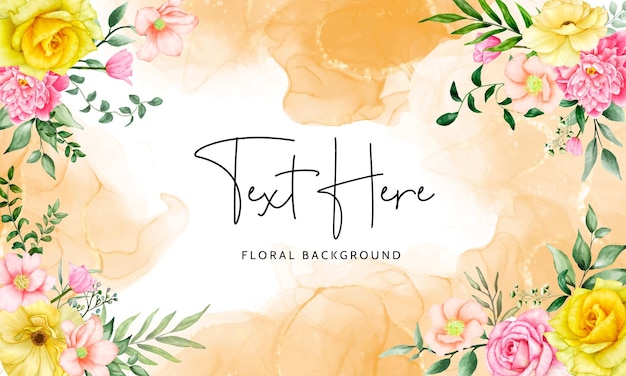 Beautiful hand drawn floral watercolor background