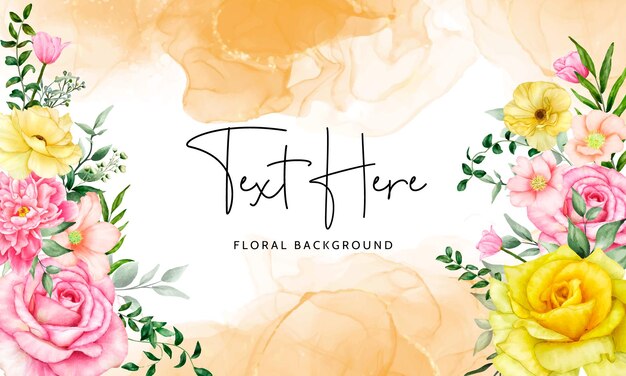 Beautiful hand drawn floral watercolor background