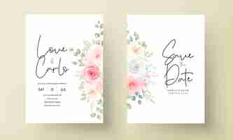 Vettore gratuito modello di carta di invito matrimonio floreale disegnato a mano bella