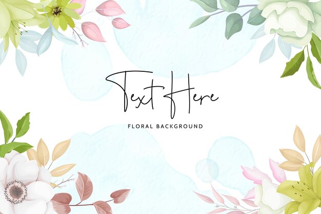 beautiful hand drawn floral wreath background