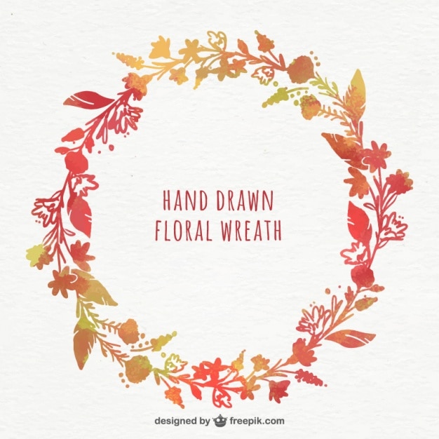 Free vector beautiful hand-drawn floral wreath
