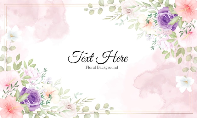 Free vector beautiful hand drawn floraltemplatewith delicate flowers