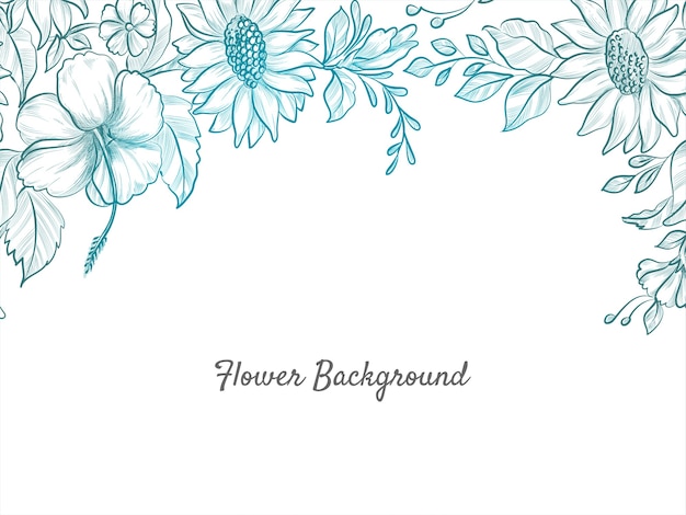 Free vector beautiful hand drawn flower sketch design background