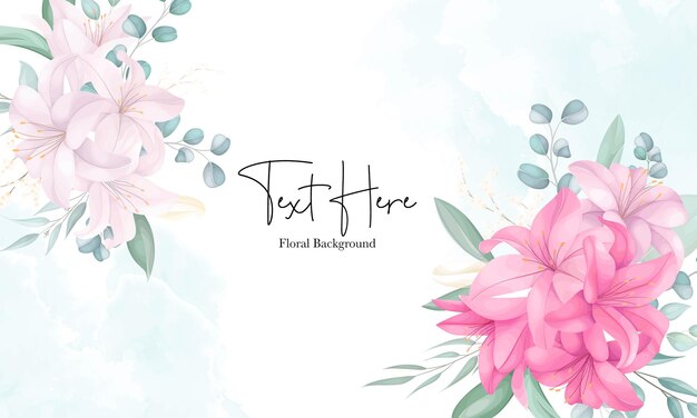 Beautiful hand drawn lily flower background