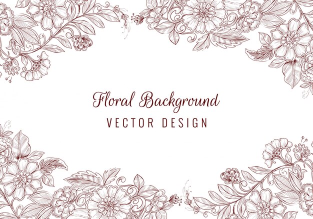 Beautiful hand drawn wedding ornament floral background