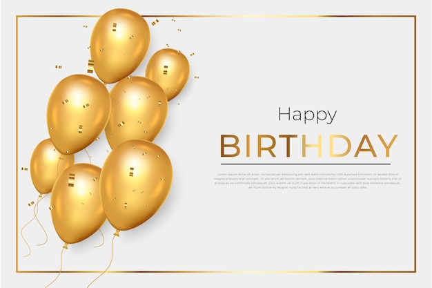 Красивая рамка с днем рождения с воздушными шарами и фоторамкой
