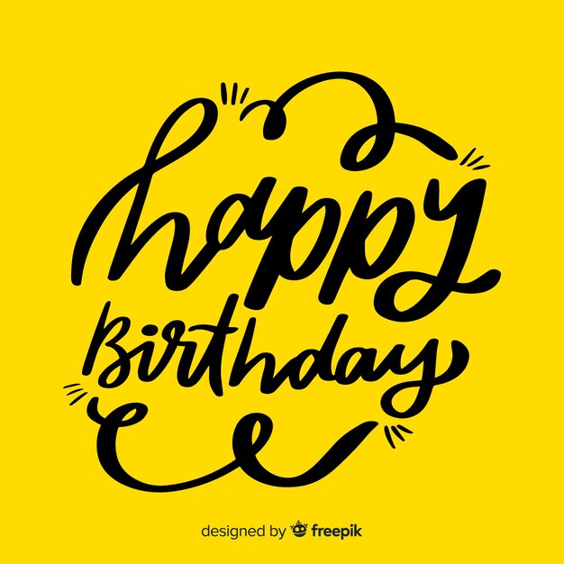 Beautiful happy birthday lettering