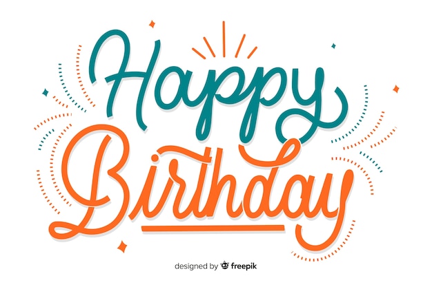 Free vector beautiful happy birthday lettering