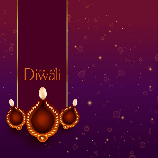 Beautiful happy diwali diya decoration background