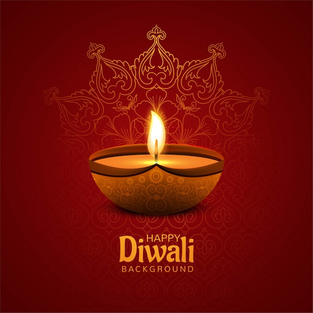 Free vector beautiful happy diwali festival card background