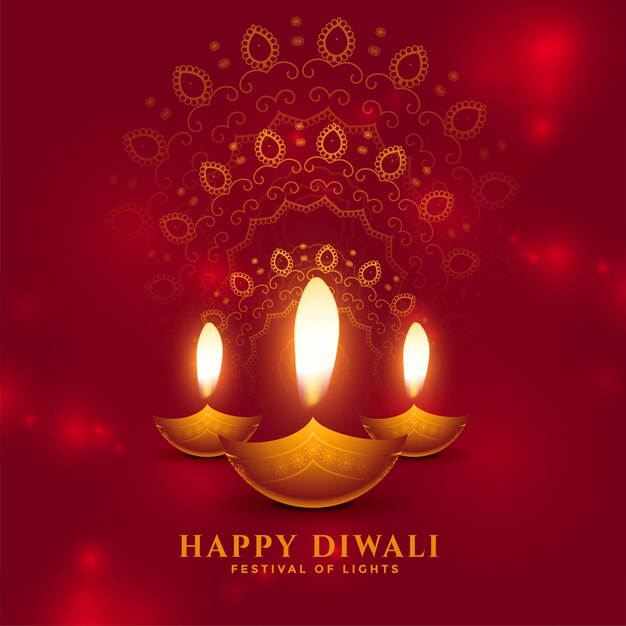 Beautiful happy diwali image wishes card design