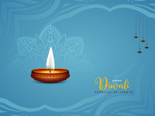 Free vector beautiful happy diwali indian festival cultural background design vector