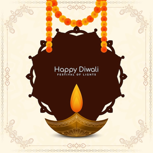 Beautiful Happy Diwali Indian festival cultural background design vector