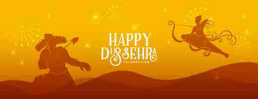 Free vector beautiful happy dussehra festival banner design