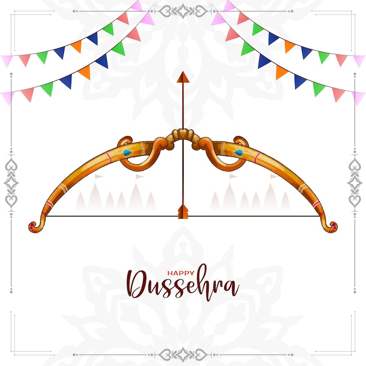मुफ़्त वेक्टर beautiful happy dussehra hindu traditional festival celebration card design
