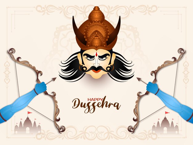 아름다운 행복한 Dussehra 인도 문화 축제 축하 배경