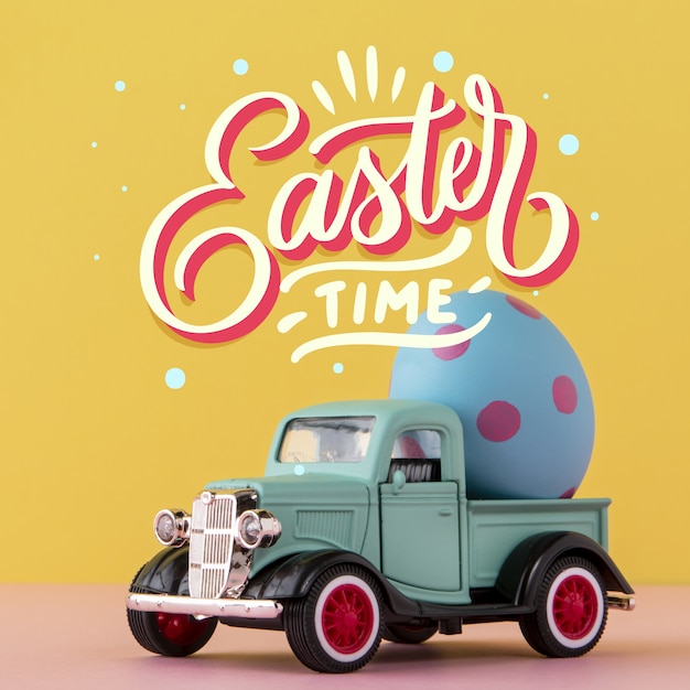 Free vector beautiful happy easter lettering