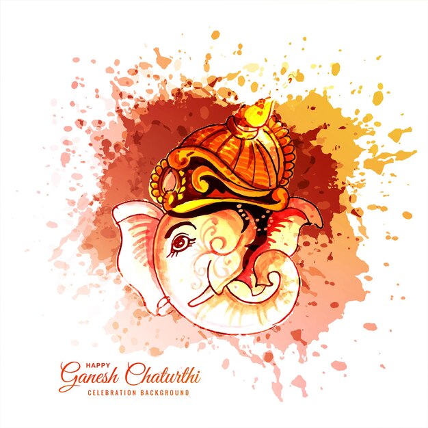 Beautiful happy ganesh chaturthi creative card design