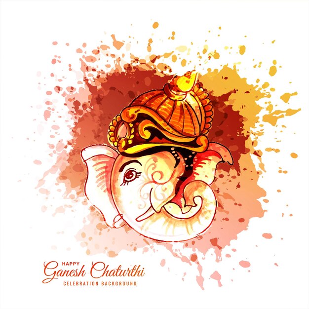 아름다운 행복한 ganesh chaturth 창조적 인 카드 디자인
